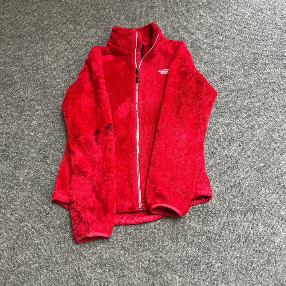 The North Face Fleece Jacket Womens Size S Red Osito Full Zip Soft High Pile